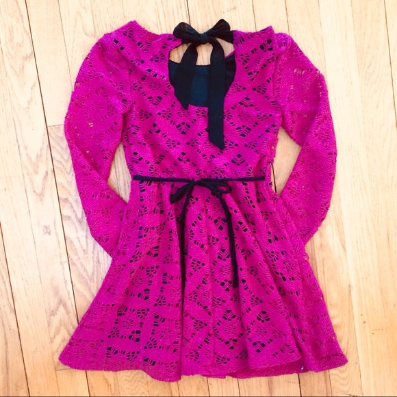 Girls Pink Lace Dress Sz 7 - Picture 4 of 5